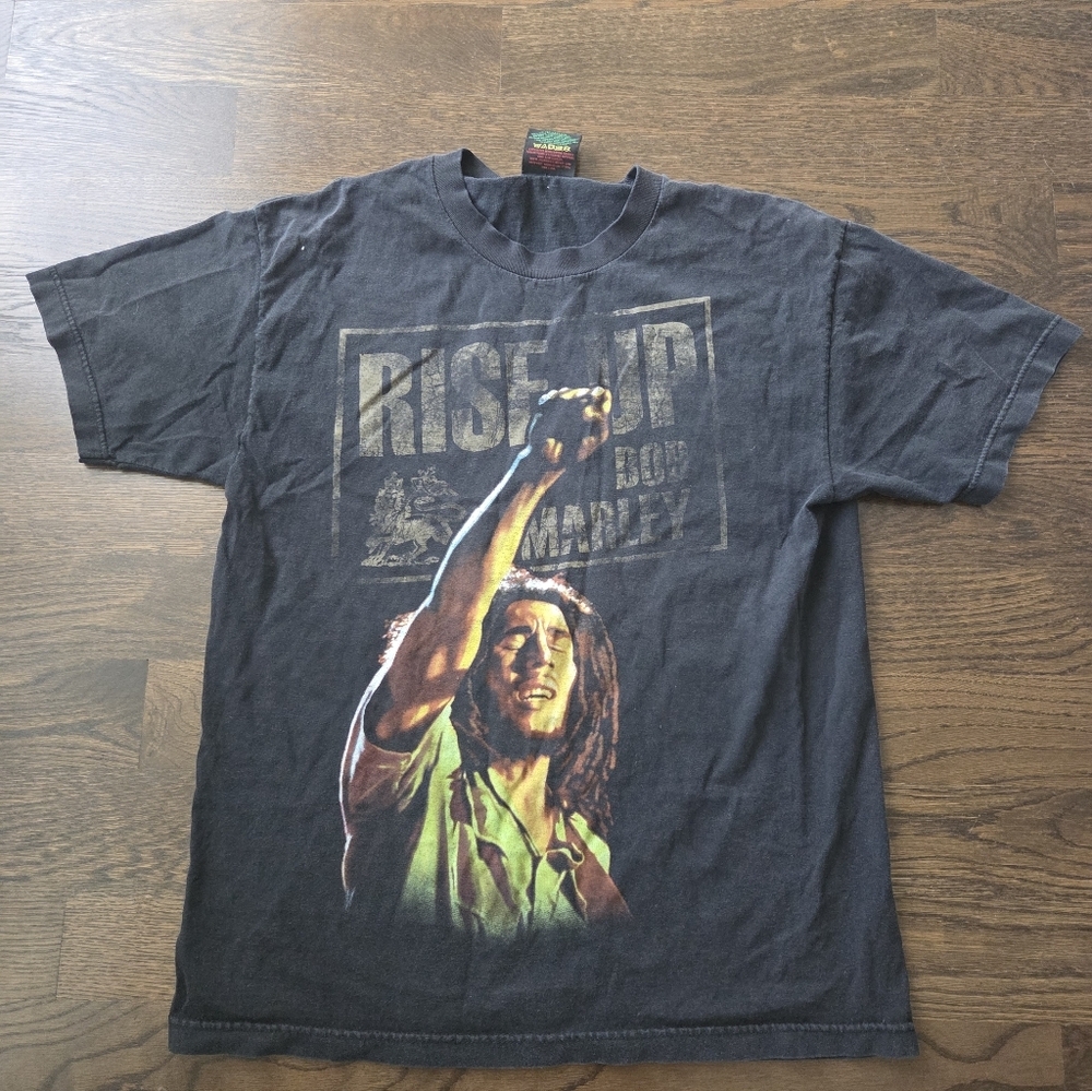 Black Bob Marley Graphic T-Shirt Sz.L